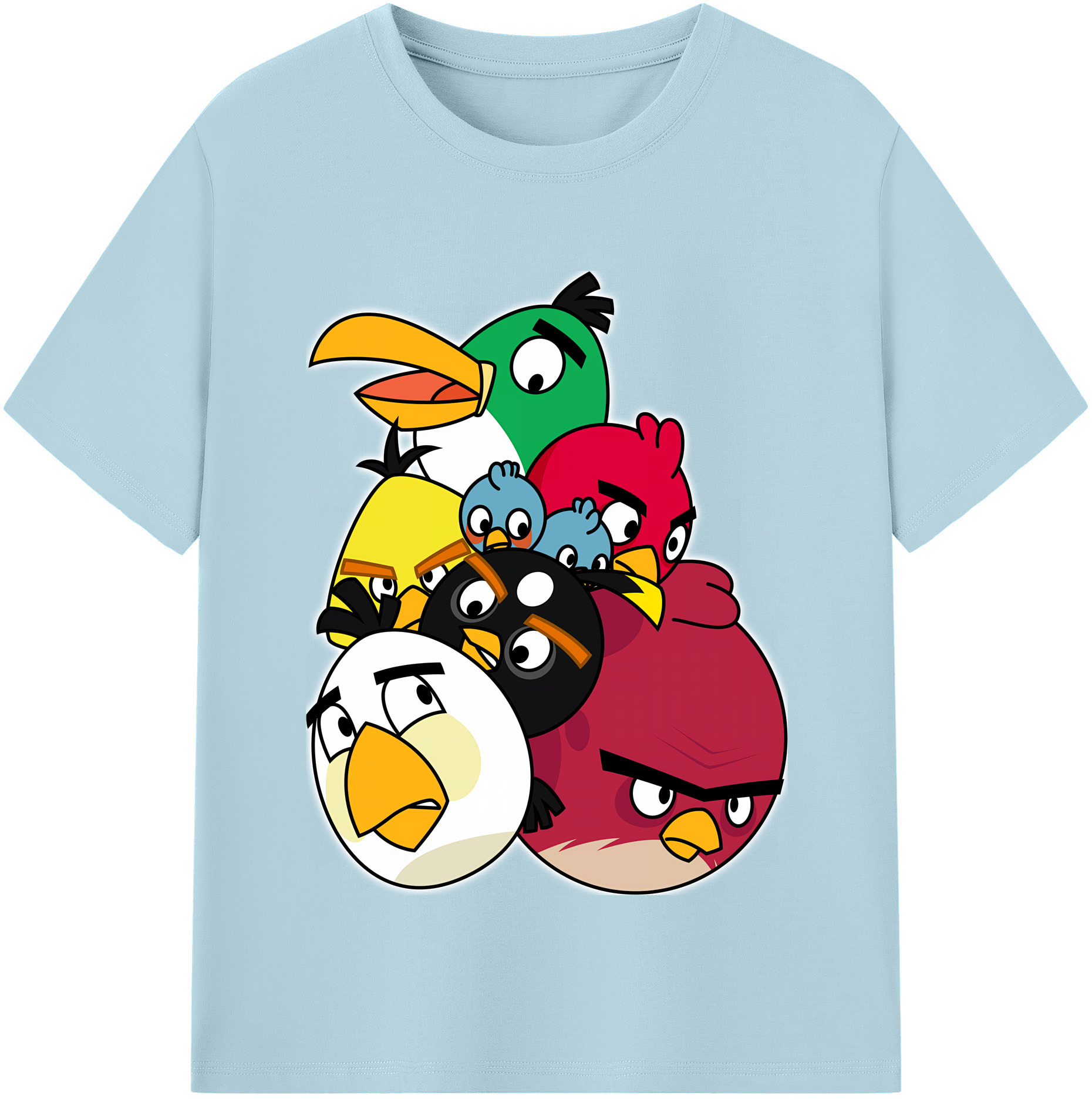 （画像用） Angry Birds アングリーバード 綿100％半袖Tシャツ（フロントプリント）
